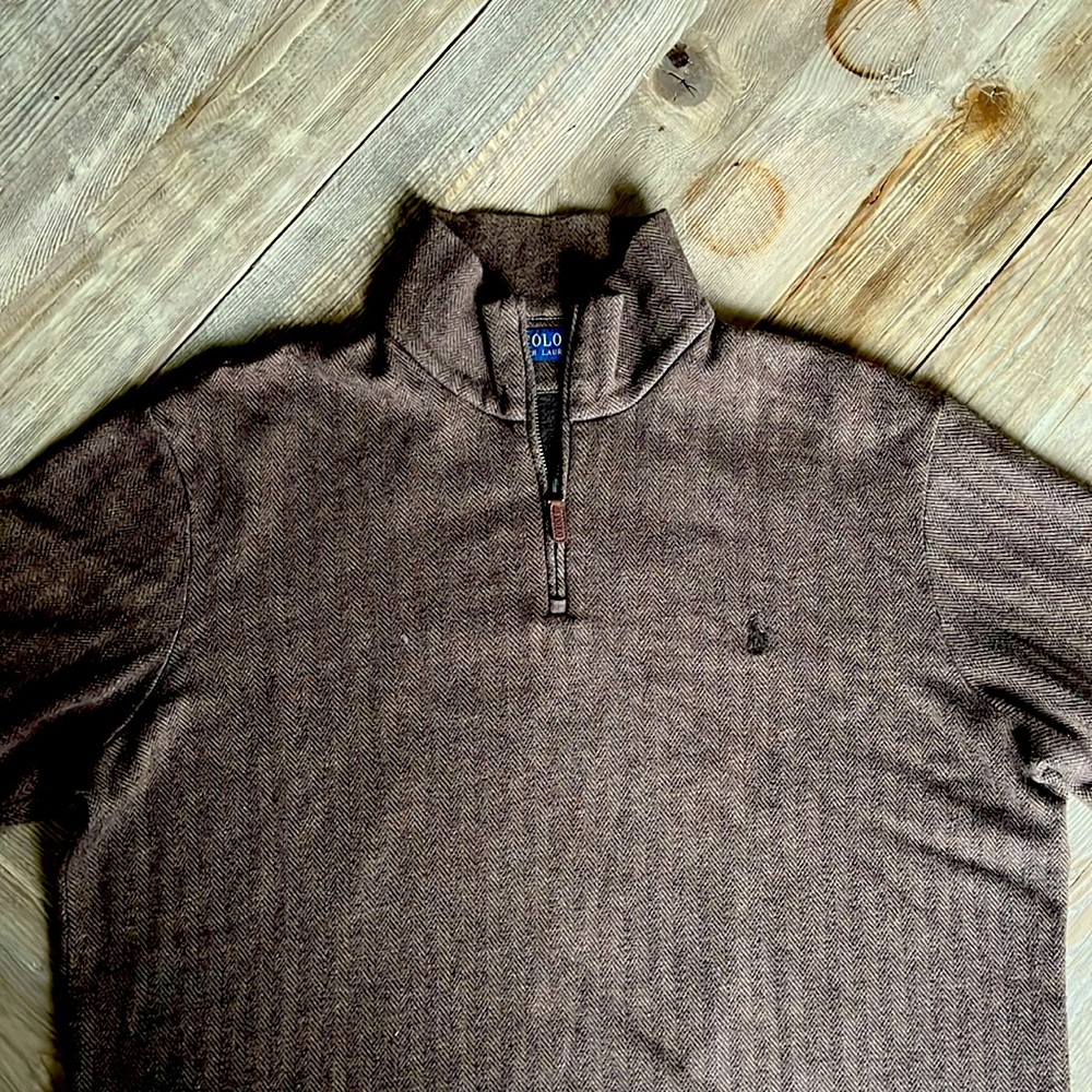 Ralph Lauren Long Sleeve Sweater - mock neck, 1/4 zip POLO (Large)